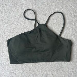 Lanston Sport Element Asymmetrical Sports Bra in Olive/Army